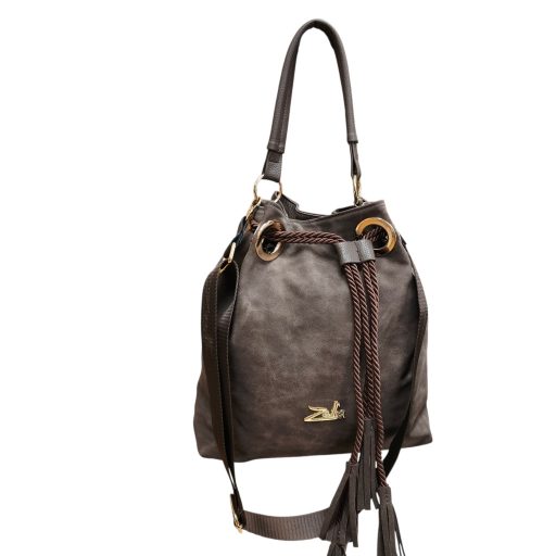 Zellia kézi,- váll- és oldaltáska köteles elejű extra csokibarna