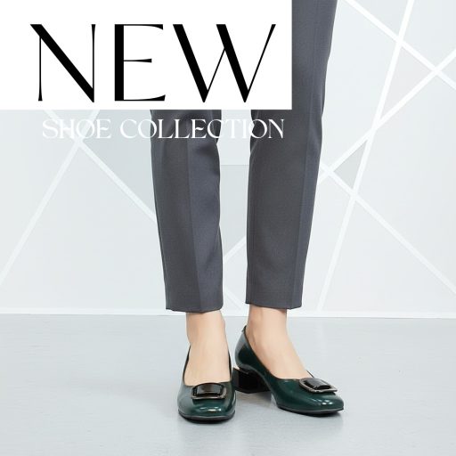 ESKA különleges sarkú smaragdzöld lakk pumps