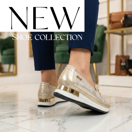 BETTY emelt talpú díszes kígyós arany bőr slip-on 