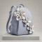 Zellia hátitáska ezüst virágos világoskék 