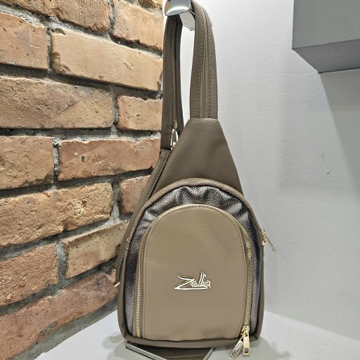 Zellia oldal,- háti,- és testtáska barna-bronz 