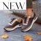 BETTY emelt talpú mocca-gold bőr sneaker 