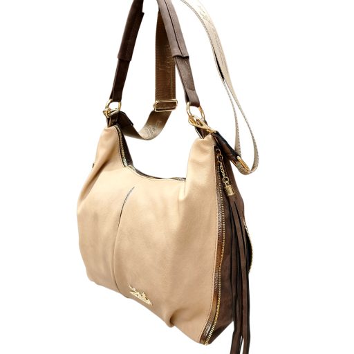 Zellia váll,- és oldaltáska elegáns caramell-barna