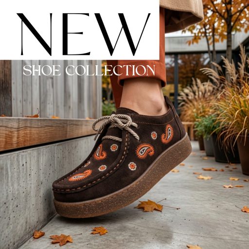 TUTTO BENE SCARPE vastag talpú hímzett velúrbőr mocca félcipő 
