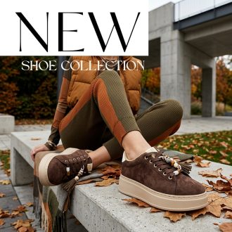   WEI vastag világos platform talpas csokibarna velúr sneaker 