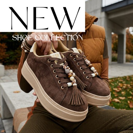 WEI vastag világos platform talpas csokibarna velúr sneaker 
