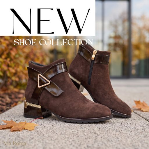 VIA ROMA kis sarkas elegáns velúrbőr bokacsizma 