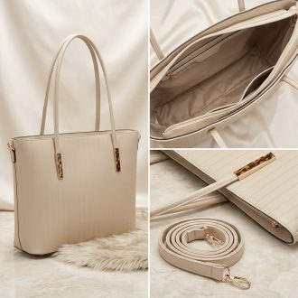 Váll,- és oldaltáska nagy méretű elegáns bézs 