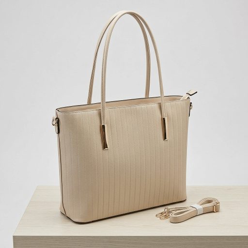 Váll,- és oldaltáska nagy méretű elegáns bézs 