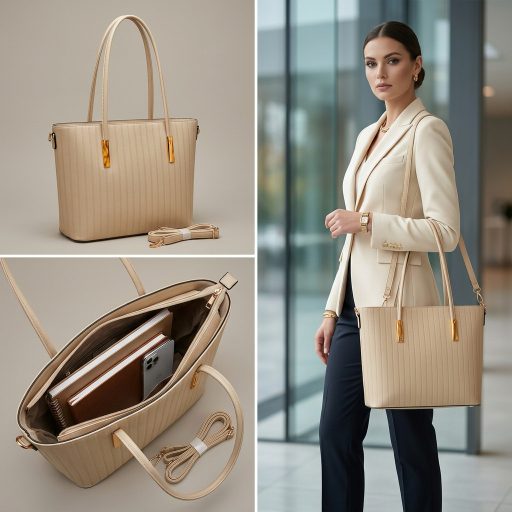 Váll,- és oldaltáska nagy méretű elegáns bézs 