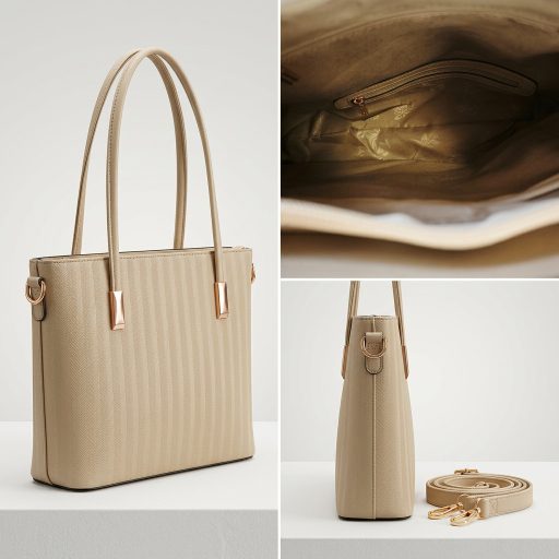 Váll,- és oldaltáska kis méretű elegáns bézs 