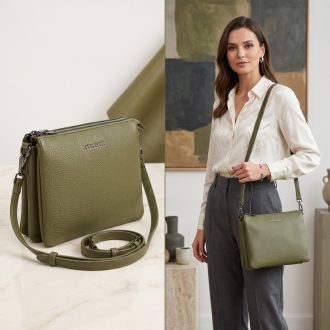 PIERRE CARDIN váll,- és oldaltáska verde