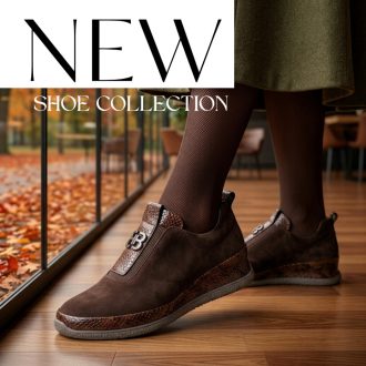   TUTTO BENE SCARPE fényes betétes velúrbőr mocca bokacipő