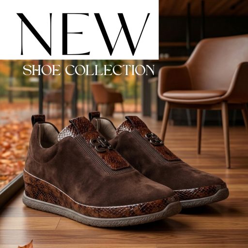 TUTTO BENE SCARPE fényes betétes velúrbőr mocca bokacipő
