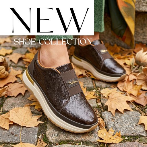 VIA ROMA emelt talpú magasfényű mocca slip-on 