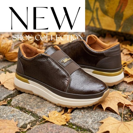 VIA ROMA emelt talpú magasfényű mocca slip-on 