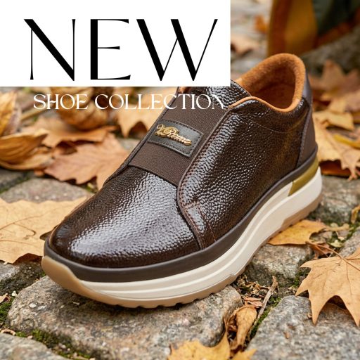 VIA ROMA emelt talpú magasfényű mocca slip-on 
