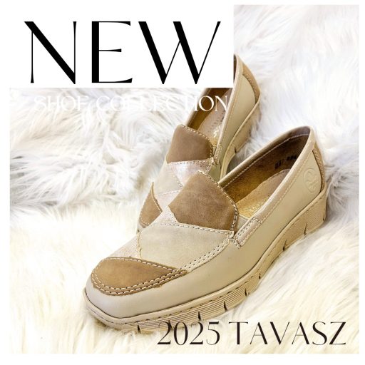 RIEKER emelt talpú bézs slip-on