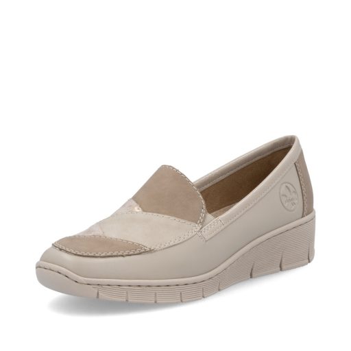 RIEKER emelt talpú bézs slip-on