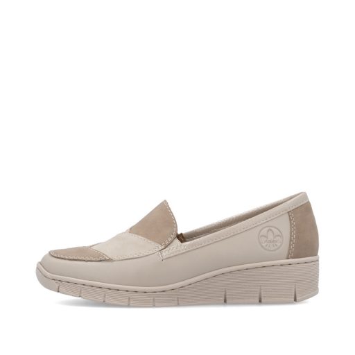 RIEKER emelt talpú bézs slip-on