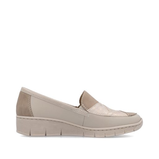 RIEKER emelt talpú bézs slip-on