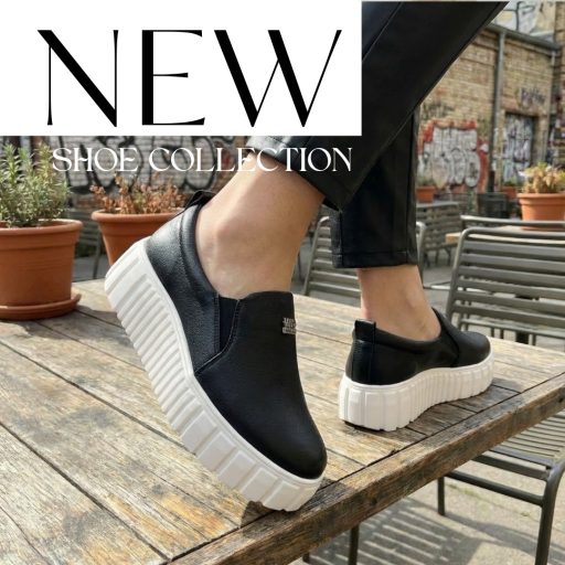 WEI platform talpas fekete slip-on 