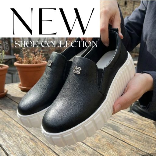 WEI platform talpas fekete slip-on 