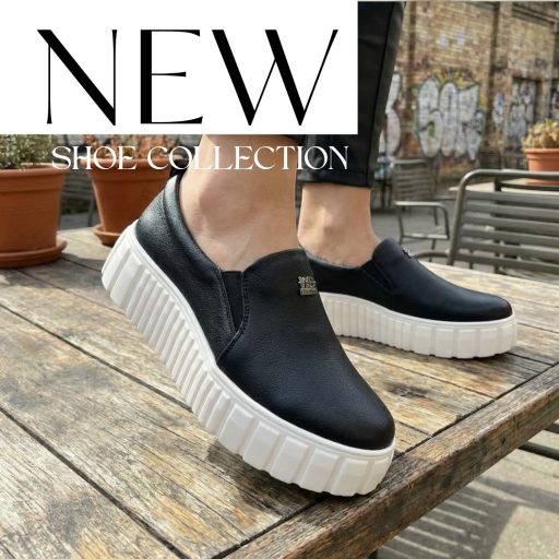 WEI platform talpas fekete slip-on 