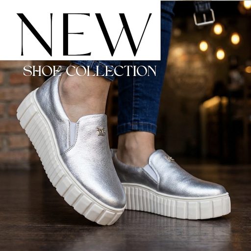 WEI platform talpas ezüst slip-on 
