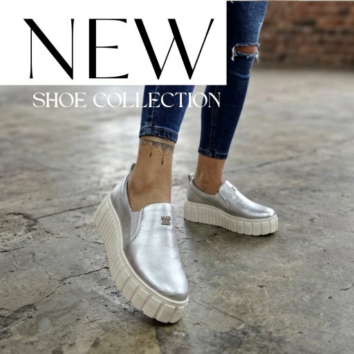 WEI platform talpas ezüst slip-on 