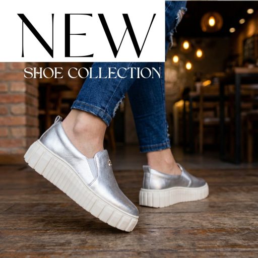 WEI platform talpas ezüst slip-on 