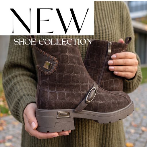 TUTTO BENE SCARPE  vastag talpú croco mintás mocca velúrbőr bokacsizma 