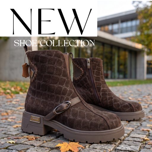 TUTTO BENE SCARPE  vastag talpú croco mintás mocca velúrbőr bokacsizma 