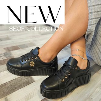 WEI emelt platform talpas fekete sneaker 