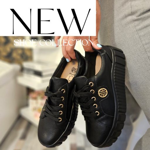 WEI emelt platform talpas fekete sneaker 