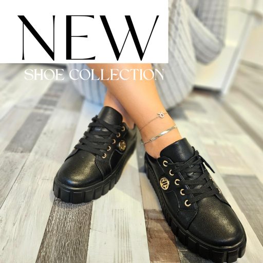 WEI emelt platform talpas fekete sneaker 