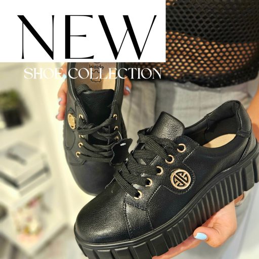 WEI emelt platform talpas fekete sneaker 