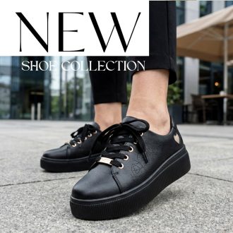 WEI emelt platform talpas fekete sneaker 