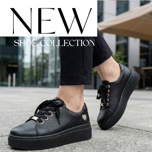 WEI emelt platform talpas fekete sneaker 