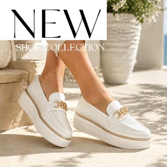 WEI platform talpas láncos fehér slip-on 