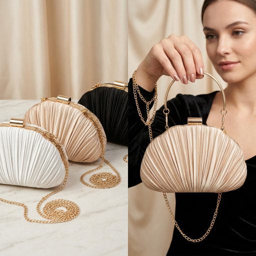 Alkalmi táska szatén kagyló alakú 