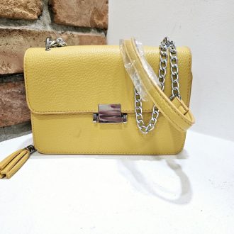 Oldaltáska,- phonebag kis méretű láncos mustársárga 