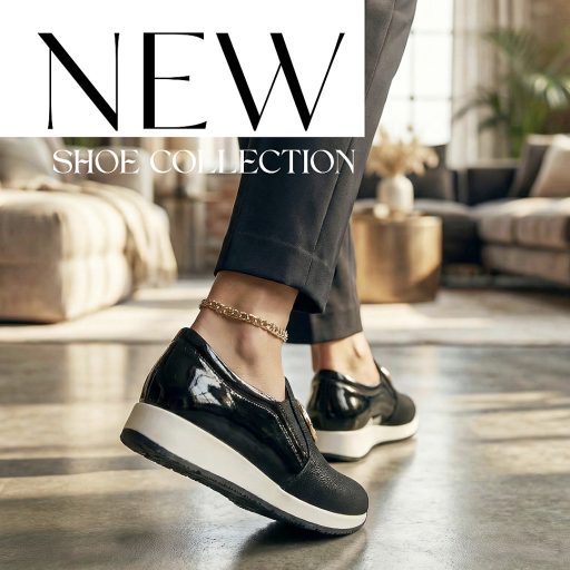 VIA ROMA enyhén emelt talpú arany díszes fekete slip-on