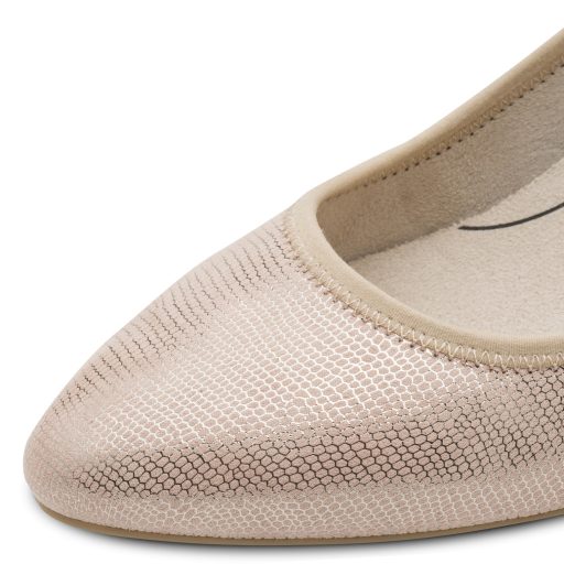 JANA SOFTLINE csini arany metálfényes bézs pumps