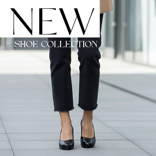 JANA vastag sarkú fekete pumps