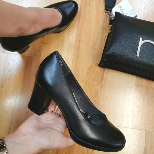 JANA vastag sarkú fekete pumps