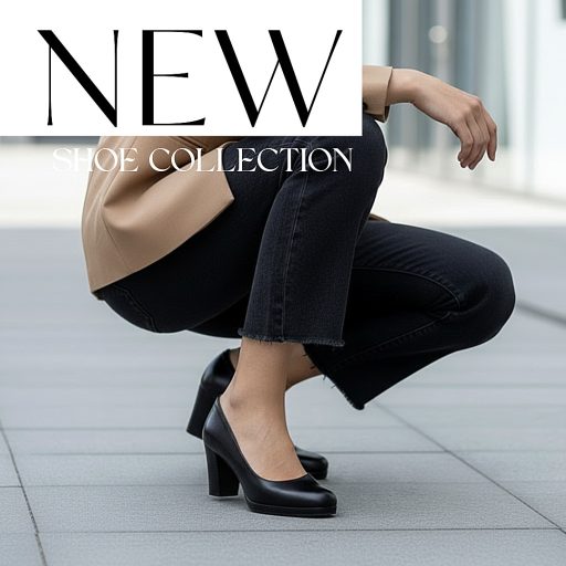 JANA vastag sarkú fekete pumps