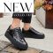 JANA SOFTLINE vastag platform talpas magasfényű fekete sneaker 
