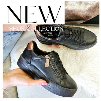JANA platform talpas fekete-bronz sneaker 