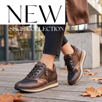 JANA SOFTLINE enyhén emelt talpú mocca sneaker 
